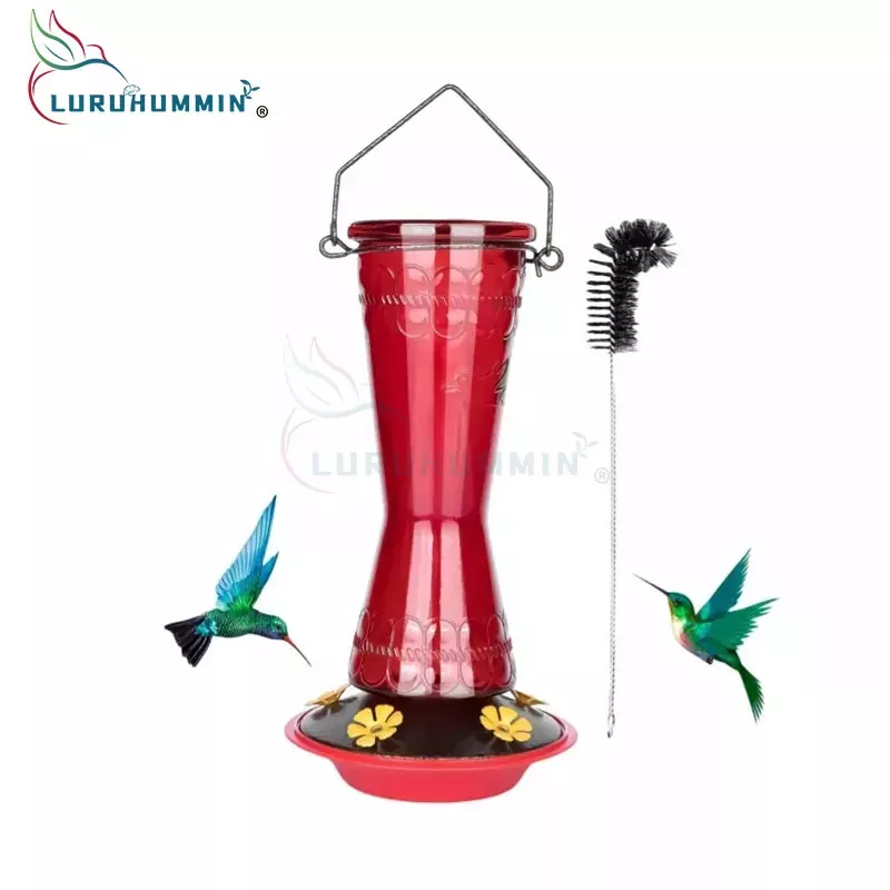 Blown Glass Hummingbird Feeder